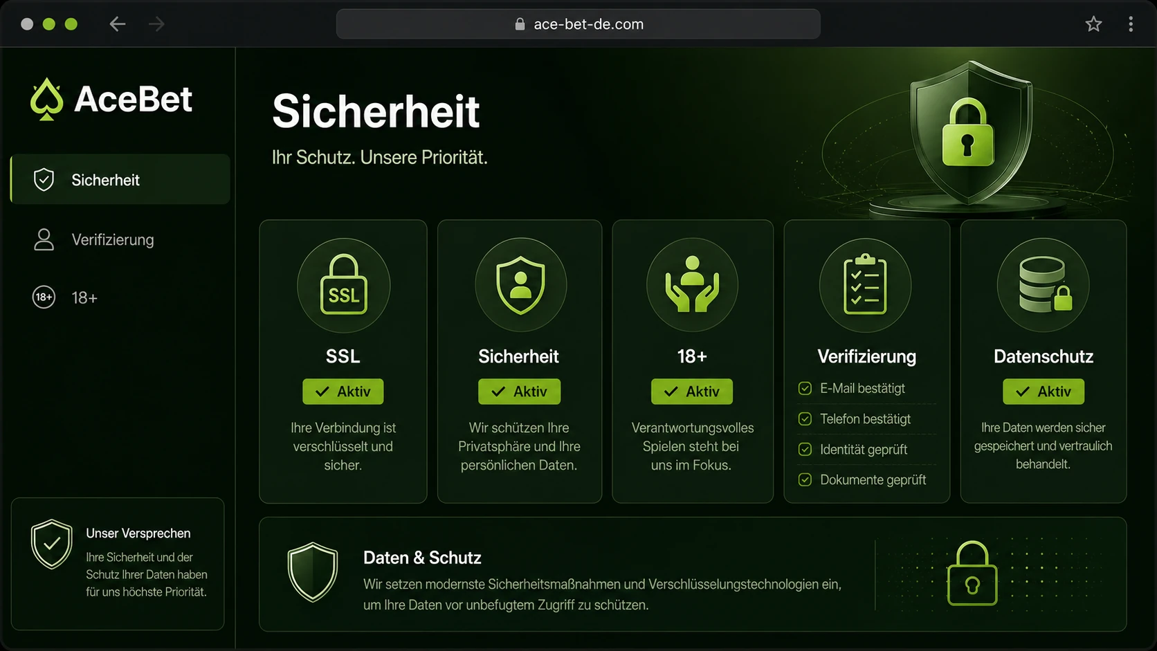 Sicherheit und Seriosität